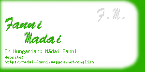 fanni madai business card